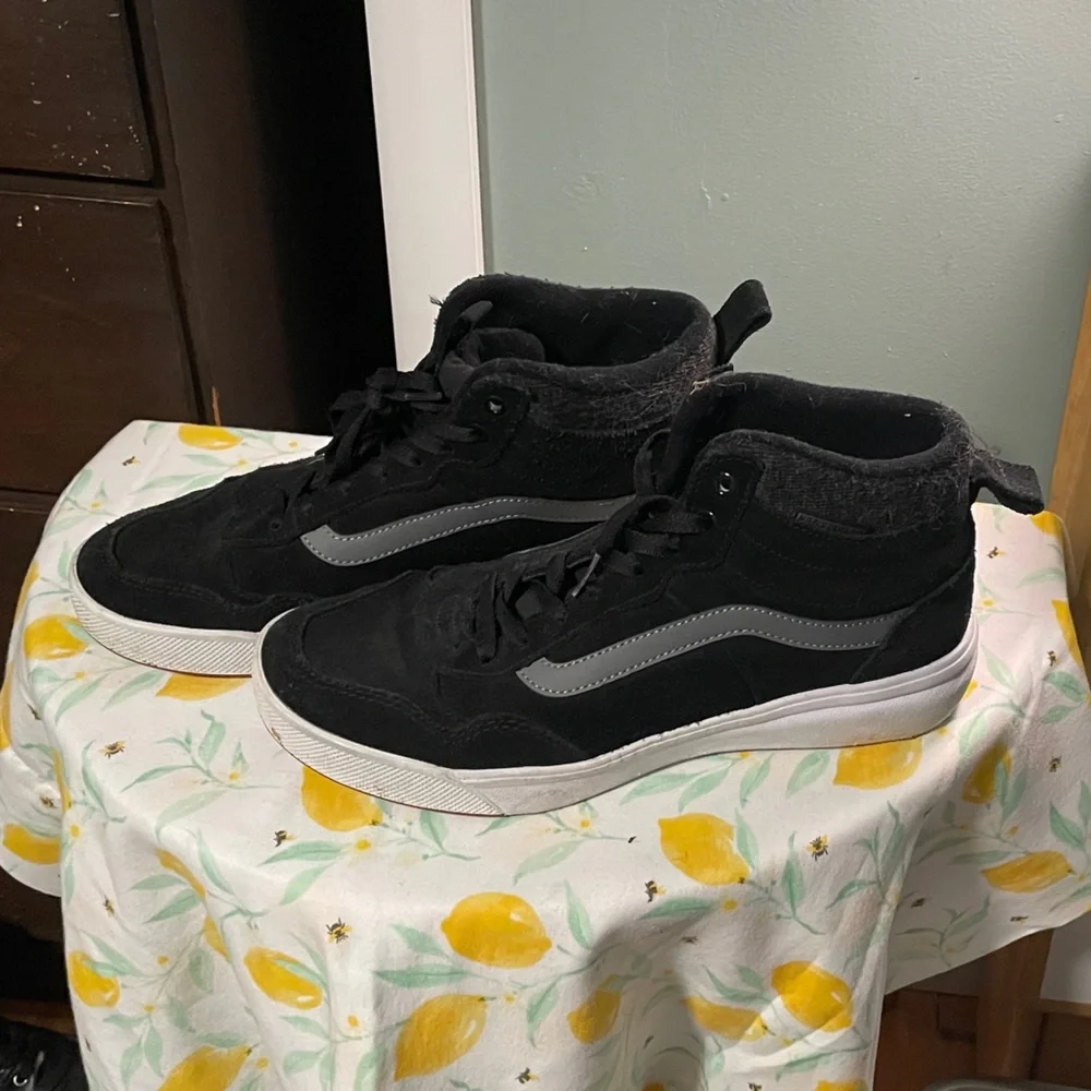 Vans Black and Gray High-Top Sneakers - Picture 1 of 4